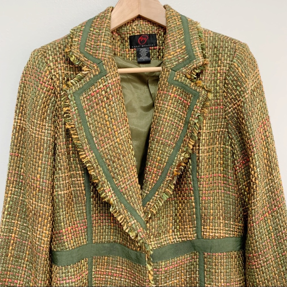 True Meaning Tweed Boucle Blazer Jacket Gem